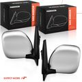 2 Pcs Driver & Passenger Black & Chrome Mirror with Power Glass Adjust for Mitsubishi Montero 01-06