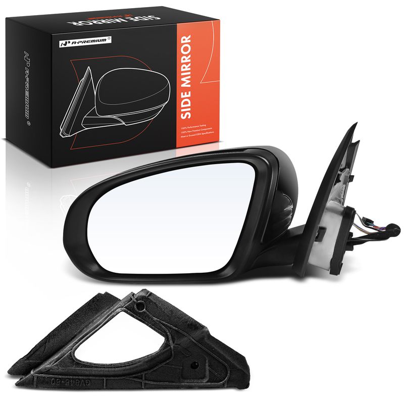 Driver Black & Chrome Mirror with Power Glass Adjust for Mercedes-Benz C300 C63 AMG