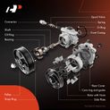 Power Steering Pump with Pulley for Infiniti QX70 2014-2017 FX37 FX35 V6 3.7L