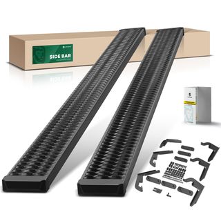 7 Inch Textured Black Aluminum Running Boards for Chevy Silverado GMC Crew Cab