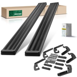 7 Inch Textured Black Aluminum Running Boards for Ford F-150 04-14 Extended Cab