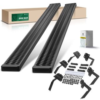 7 Inch Textured Black Aluminum Running Boards for Ford F-150 15-24 Super Crew Cab