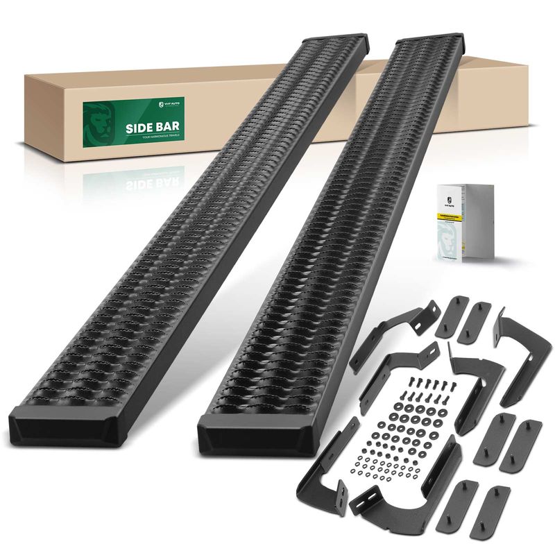 7 Inch Textured Black Aluminum Running Boards for 2015 Toyota Tundra