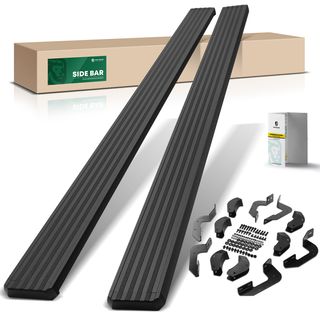 5 Inch Textured Black Aluminum Running Boards for Toyota Tundra 07-21 Extended