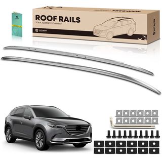 Silver Aluminum Alloy Roof Rack Side Rails for Mazda CX-9 2016-2023