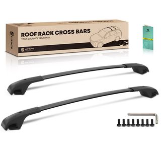 Black Aluminum Alloy & Nylon Roof Rack Rails Cross Bars for Dodge Journey 2009-2020