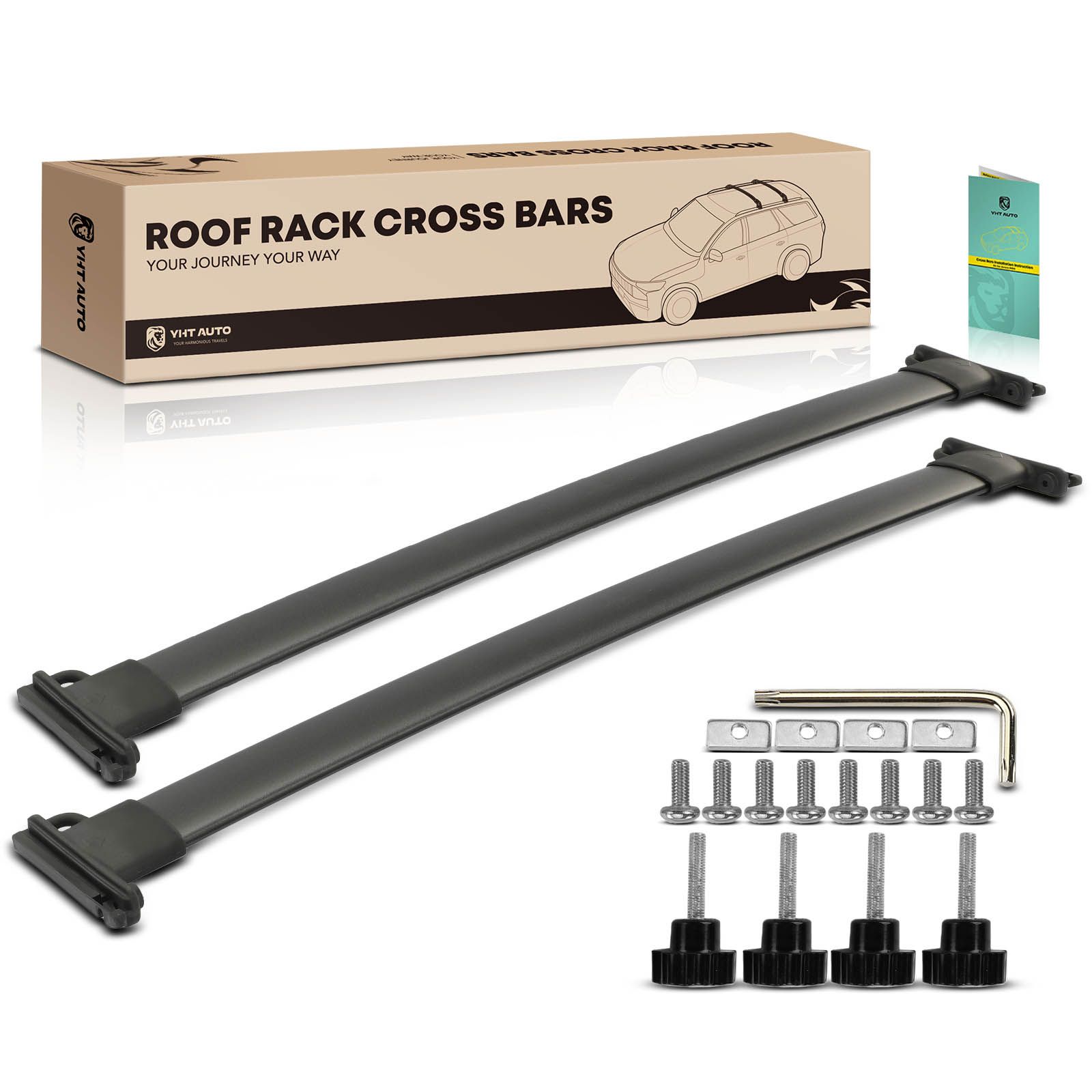 Black Aluminum Alloy Roof Rack Cross Bars for 2007-2017 Ford Expedition