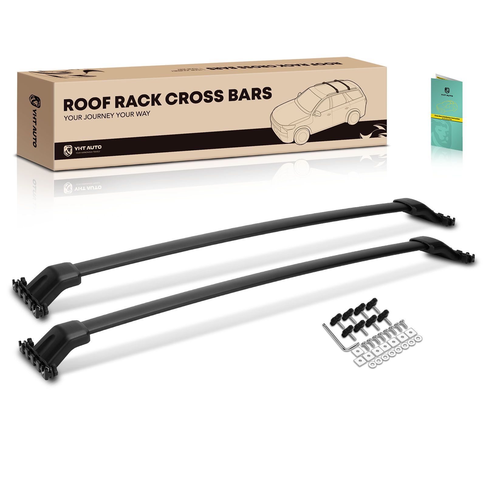 Black Aluminum Alloy Roof Rack Cross Bars for 2019 Honda Passport