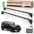 Black Aluminum Alloy Roof Rack Cross Bars for 2016 Jeep Wrangler