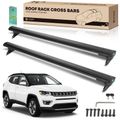 Black Aluminum Alloy Roof Rack Rail Cross Bars for 2011-2016 Jeep Compass