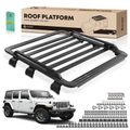 62-inch x 55-inch Black Aluminum Alloy Roof Rack Platform for 2020 Jeep Wrangler