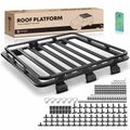 62-inch x 55-inch Black Aluminum Alloy Roof Rack Platform for 2018-2023 Jeep Wrangler