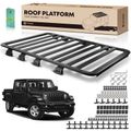 78-inch x 55-inch Black Aluminum Alloy Roof Rack Platform for 2020 Jeep Wrangler