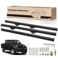 Black Aluminum Alloy Truck Bed Carrier Rails for Jeep Gladiator 2020-2023