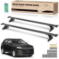 Black Aluminum Alloy Roof Rack Cross Bars for 2018 Jeep Compass