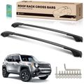 Black Aluminum Roof Rack Rail Cross Bars Carrier for 2018 Jeep Renegade