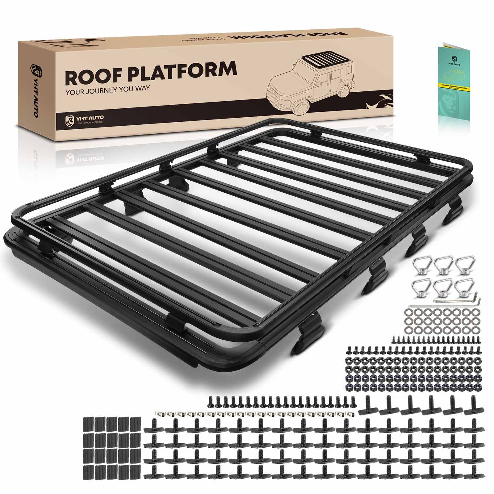 78-inch x 55-inch Black Aluminum Alloy Roof Rack Platform for 2020-2023 Jeep Gladiator