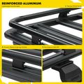 62 Inch x 55 Inch Aluminum Alloy Roof Rack Platform with All Side Guardrail for 2010 Jeep Wrangler