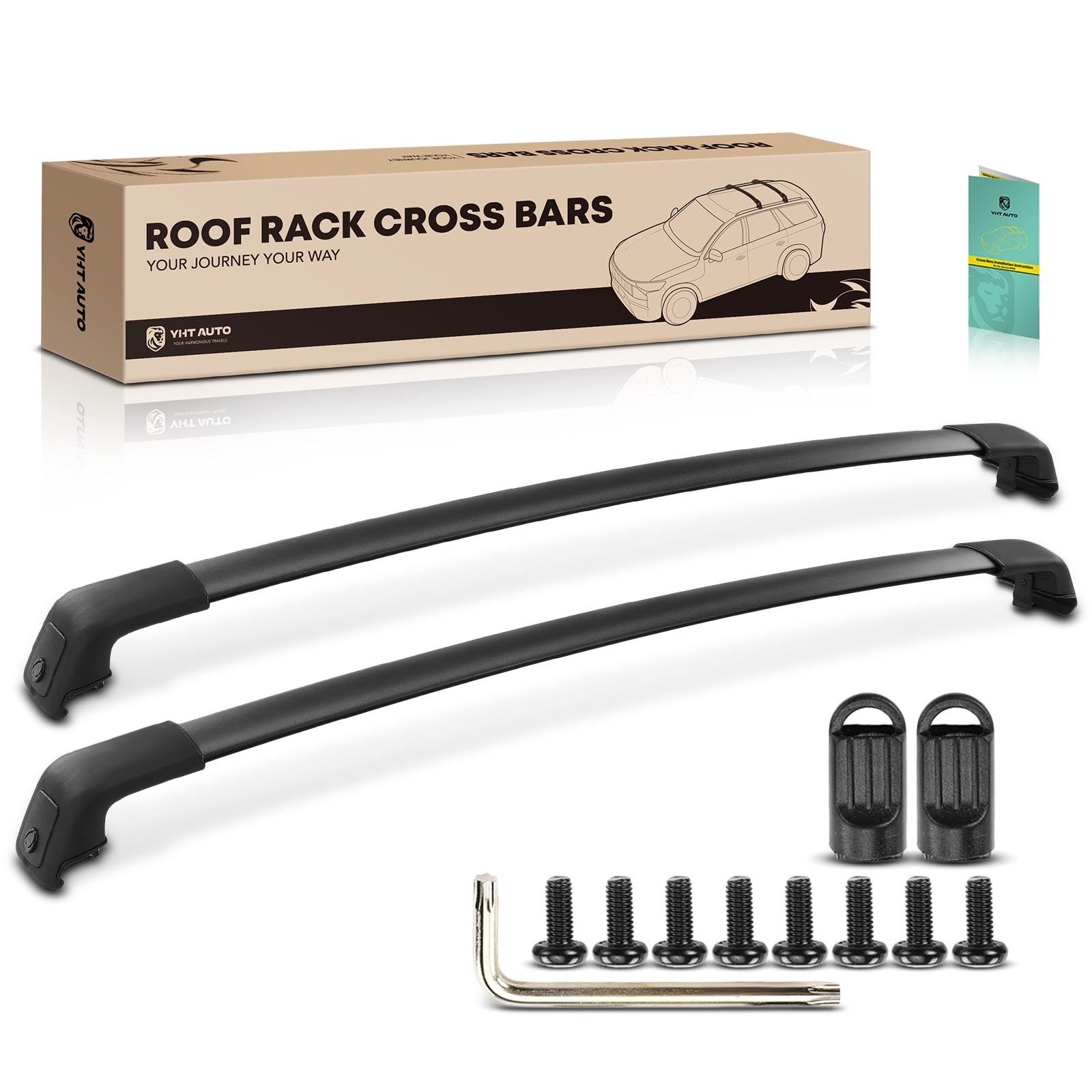 Black Aluminum Alloy Roof Rack Cross Bars for 2019 Kia Sportage