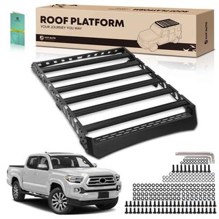 Black Aluminum Alloy Roof Rack Cargo Basket Luggage Carrier for Toyota Tacoma
