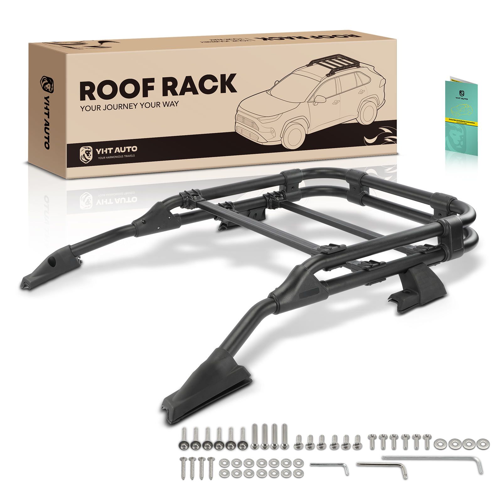 Black Aluminum Alloy Roof Rack Rooftop Basket for 2022 Toyota RAV4