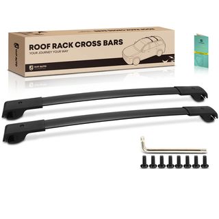 Black Aluminum Alloy Roof Rack Rail Cross Bars for Toyota RAV4 2013-2018