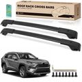 Black Aluminum Alloy Roof Rack Rail Cross Bars for 2018 Toyota RAV4