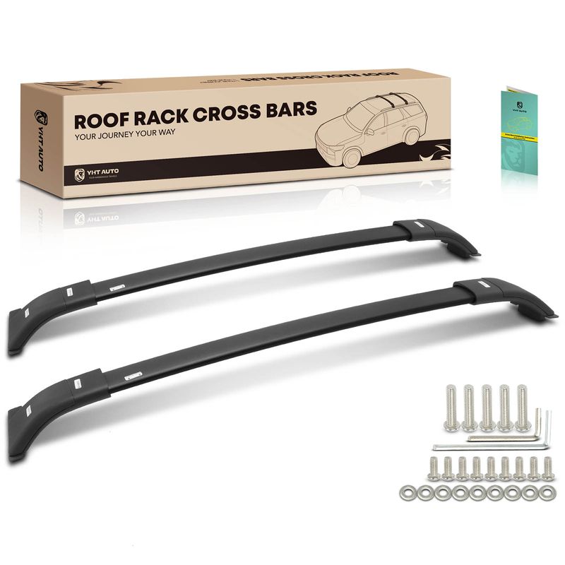 Black Aluminum Roof Rack Rail Cross Bars Luggage Carrier for 2023 Toyota Venza