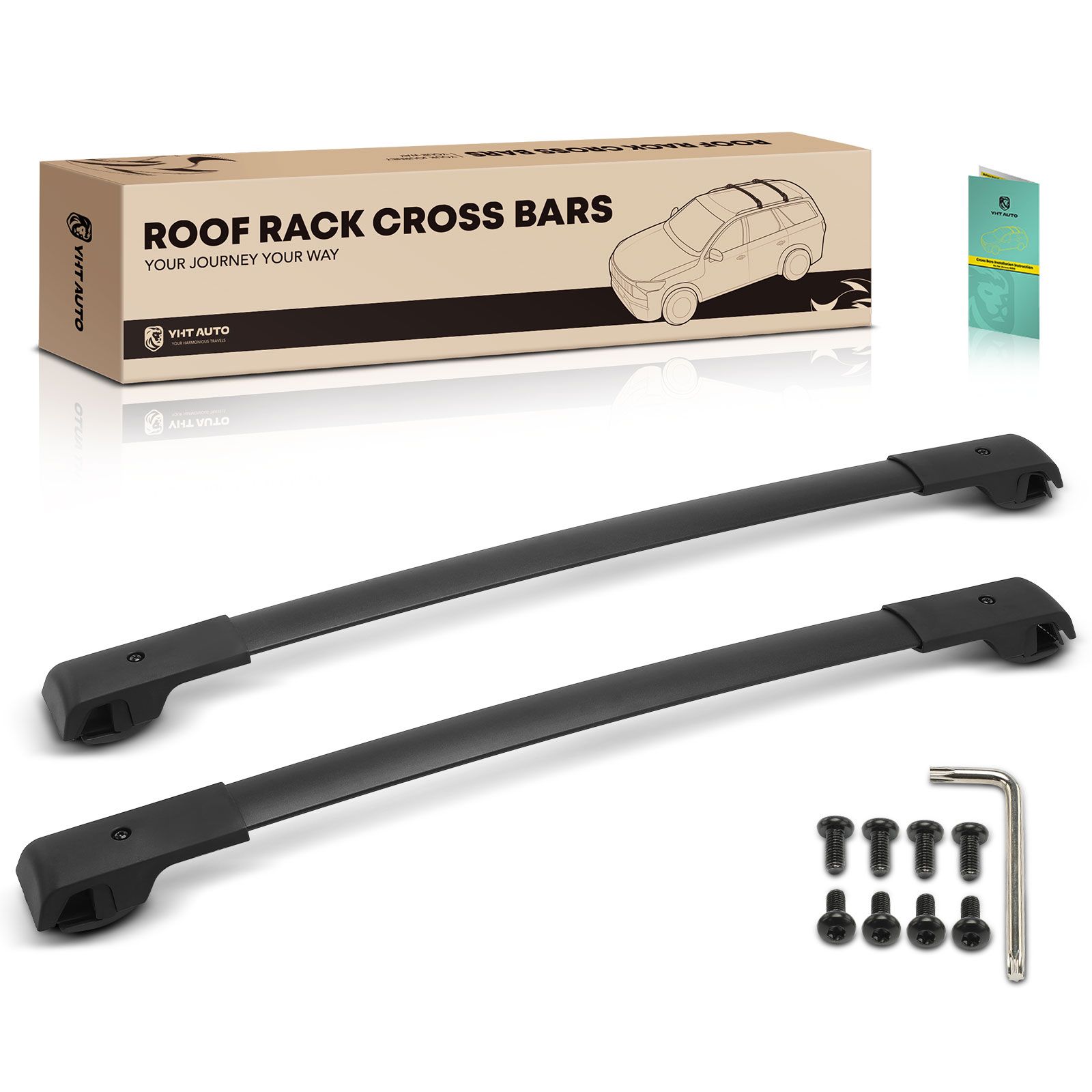 Black Aluminum Alloy Roof Rack Cross Bars for 2018 Volkswagen Tiguan