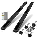 4 Inch Black Steel Oval Straight Side Step Bars for Ford F-150 2015-2023 F-250 F-350 Super Duty