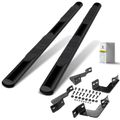 4 Inch Black Steel Oval Straight Side Step Bars for 2022 Toyota Tacoma