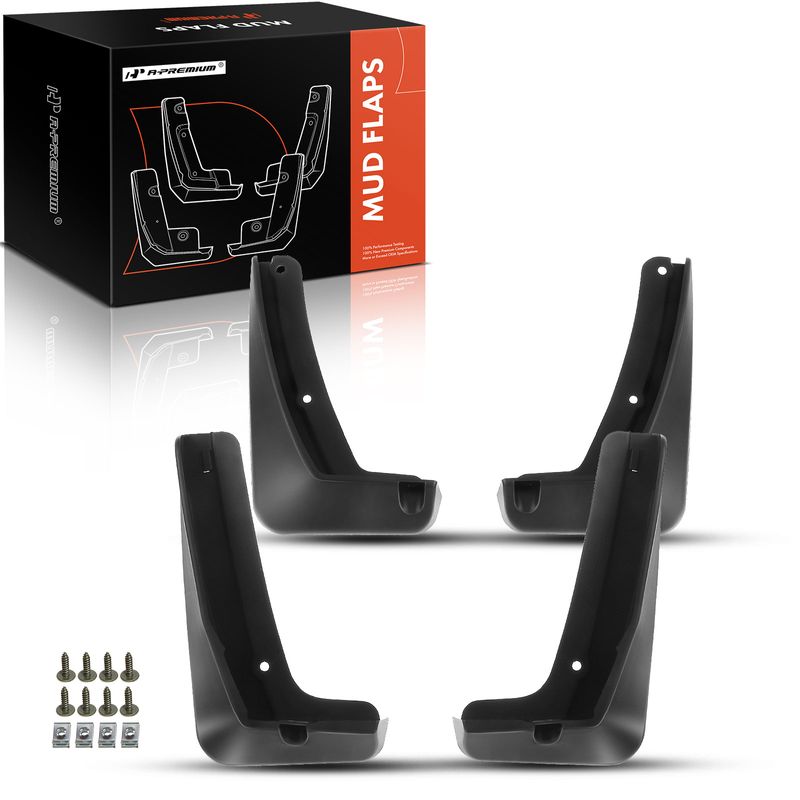 4-Piece Front & Rear Mud Guards Splash Flaps For 1992-1995 Civic Hatchback EG - View #2