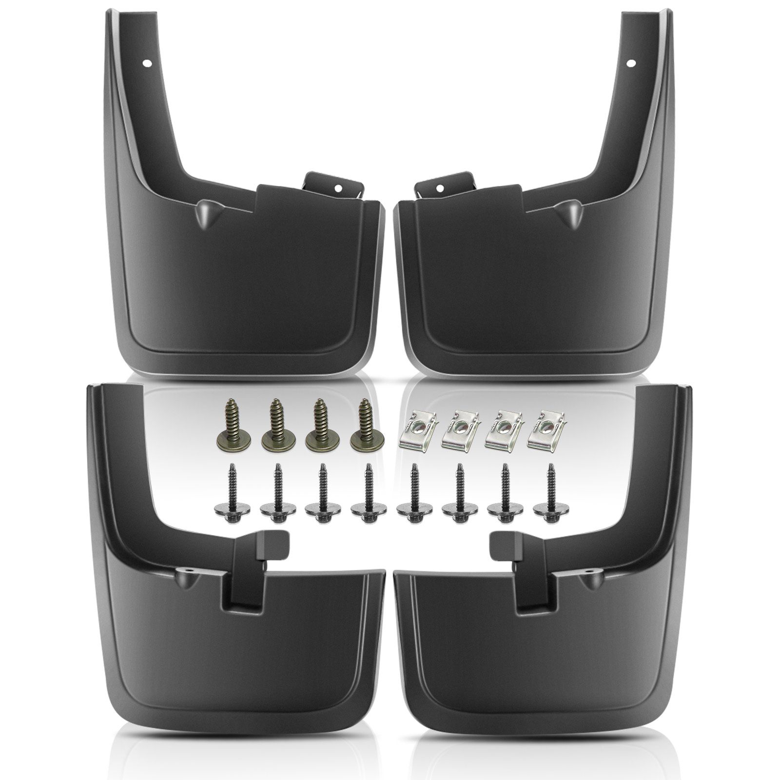 4 Pcs Front & Rear Mud Flaps Splash Guards With Fender Flares for Ford ...