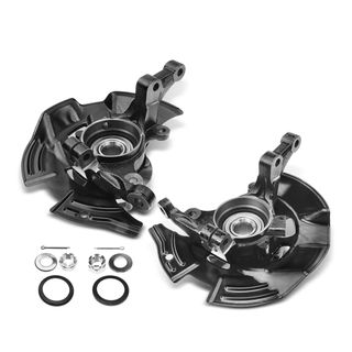2 Pcs Front Steering Knuckle Assembly for Hyundai Sonata 11-13 without Sport Susp.