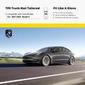 Rear Lower Trunk Black TPE Storage Mat Liner for Tesla Model 3 2021-2023