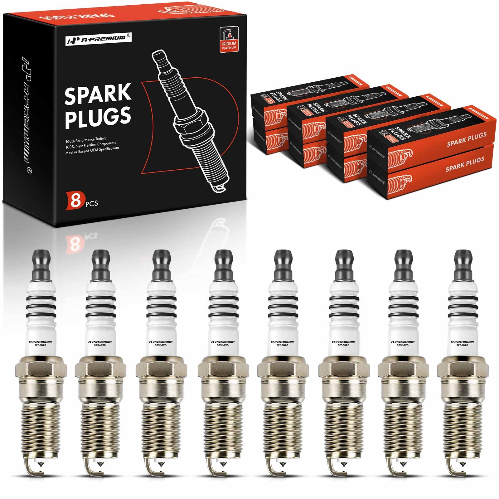 8 Pcs Iridium & Platinum Spark Plugs for Cadillac CTS Chevrolet Camaro Lincoln