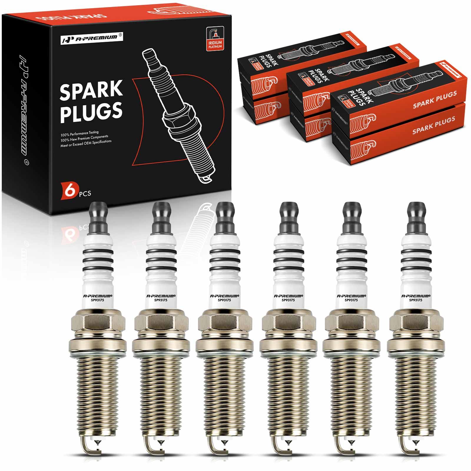 6 Pcs Iridium & Platinum Spark Plugs for Honda Accord Chrysler Dodge Hyundai Ram