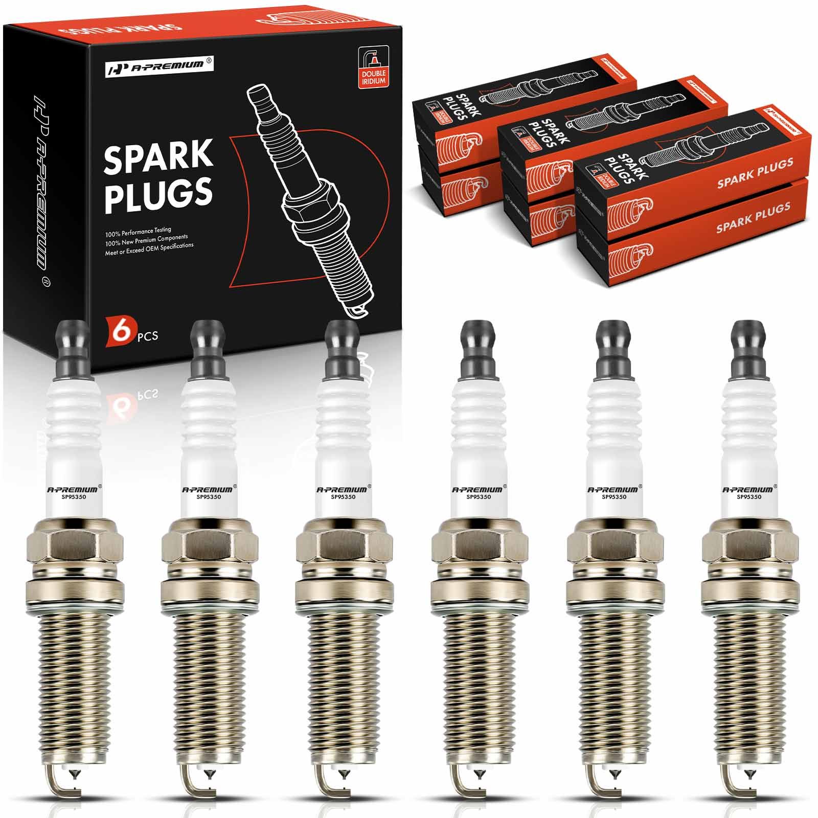 6 Pcs Double Iridium Spark Plugs for Honda Odyssey Passport Ridgeline Acura MDX