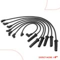 7 Pcs Black 7 mm Spark Plug Wire Set for 1989 Chevrolet Camaro