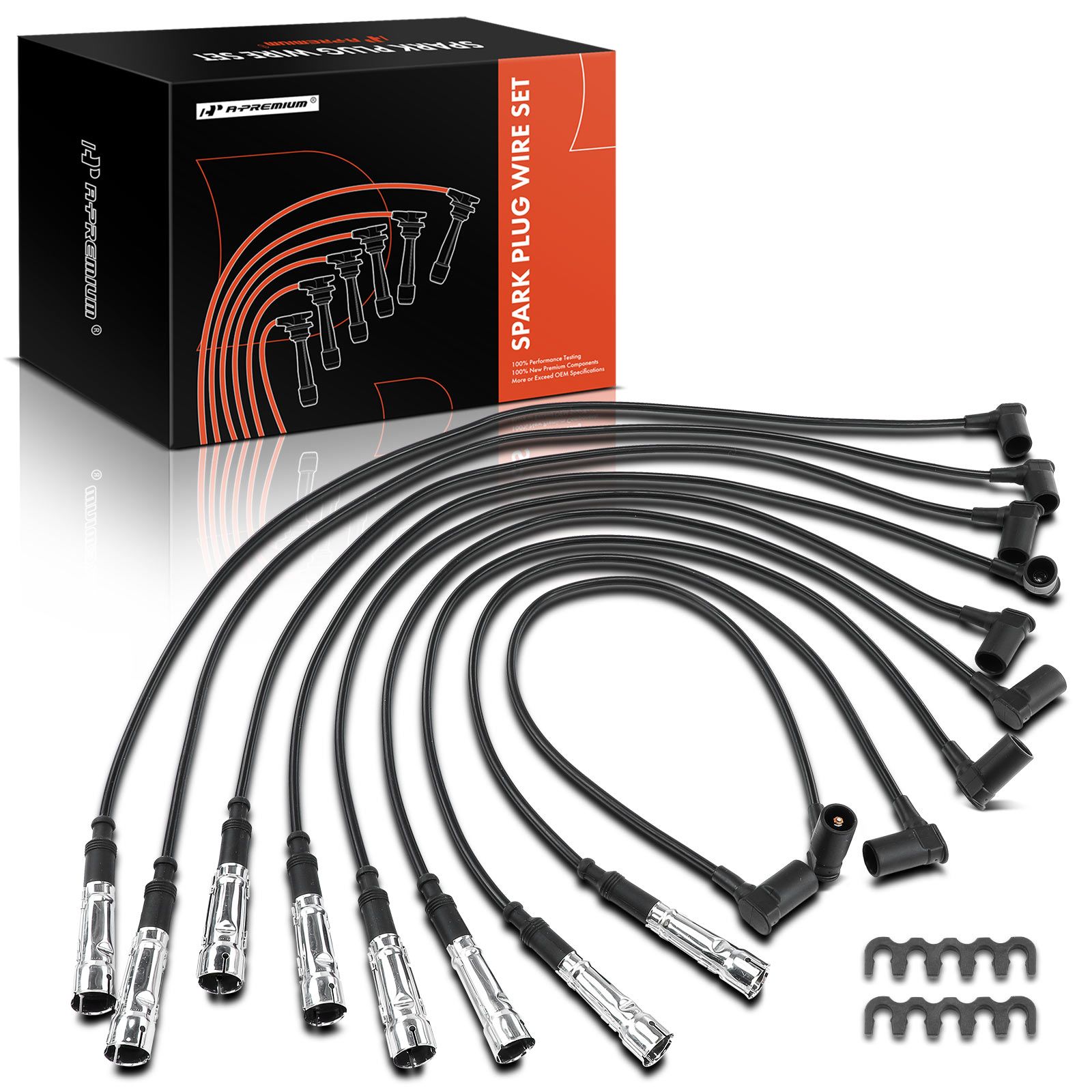 9 Pcs Spark Plug Wire Set for 1988 Mercedes-Benz 420SEL 4.2L V8