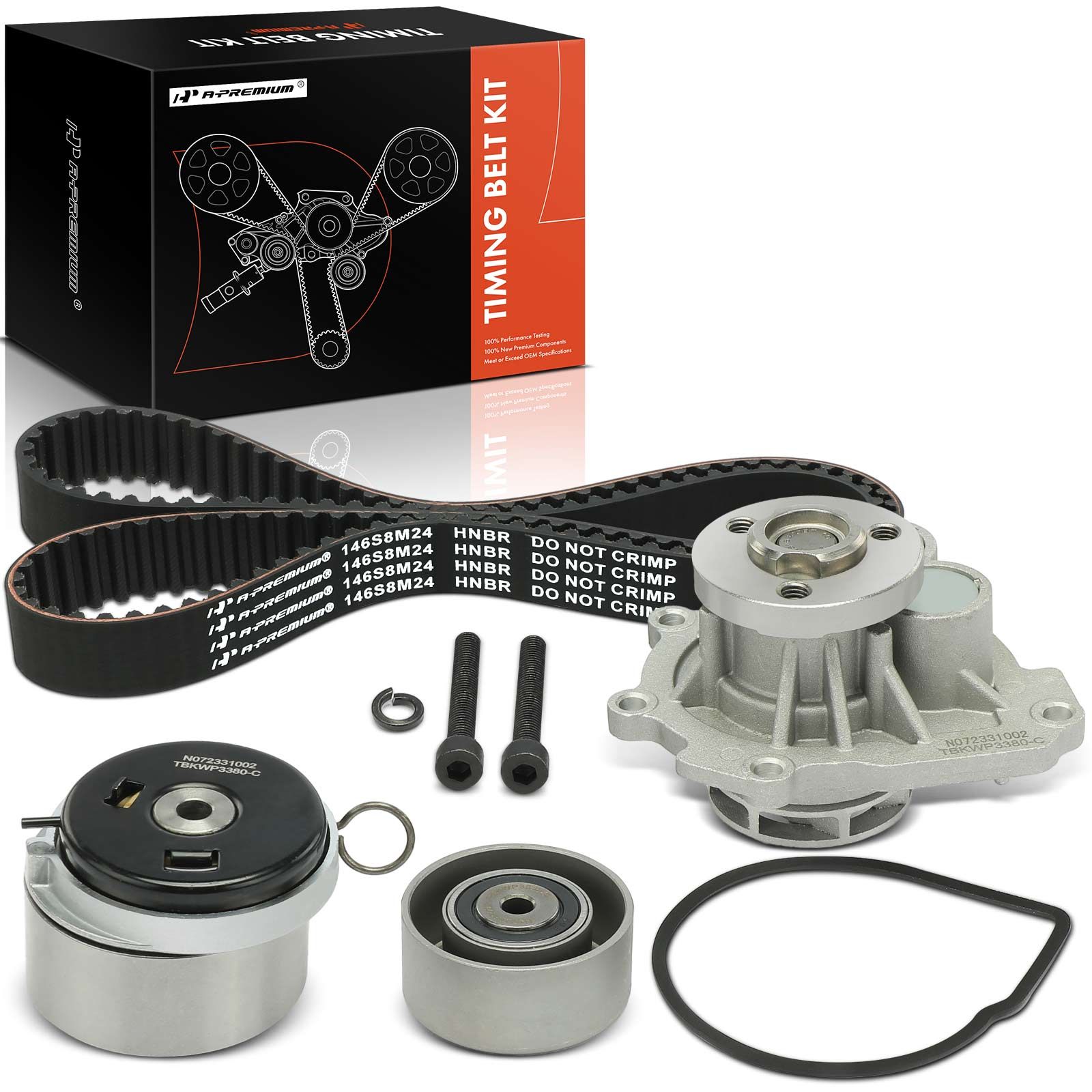 8 Pcs Timing Belt Kit & Water Pump for 2016 Chevrolet Cruze 1.8L l4