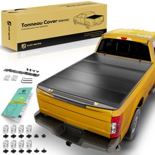 6.4 ft Bed Hard Quad Fold Tonneau Cover with Auto Locking for Dodge Ram 1500 2500