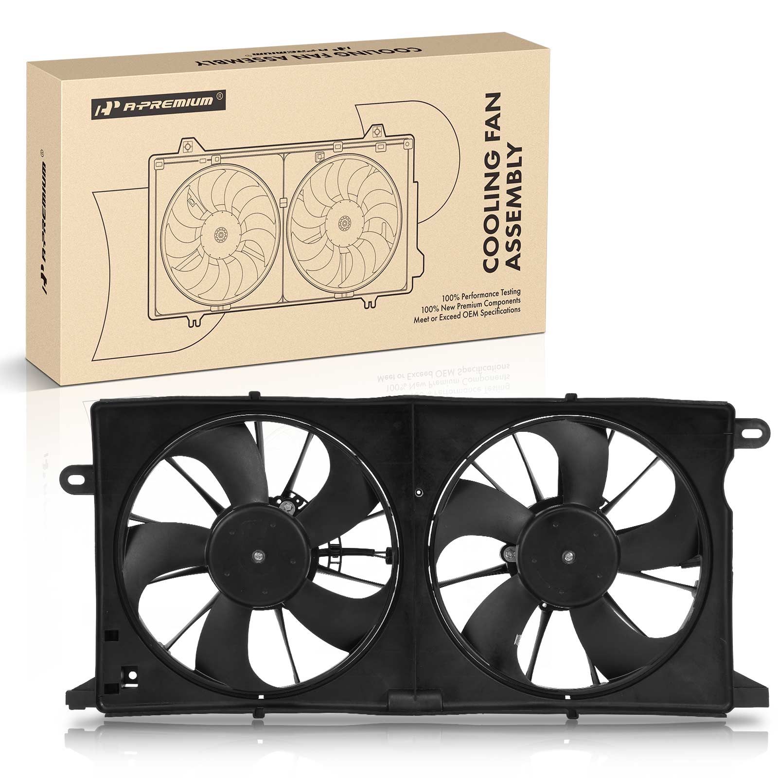 Engine Radiator Cooling Fan Assembly with Shroud for 2001 Cadillac Seville