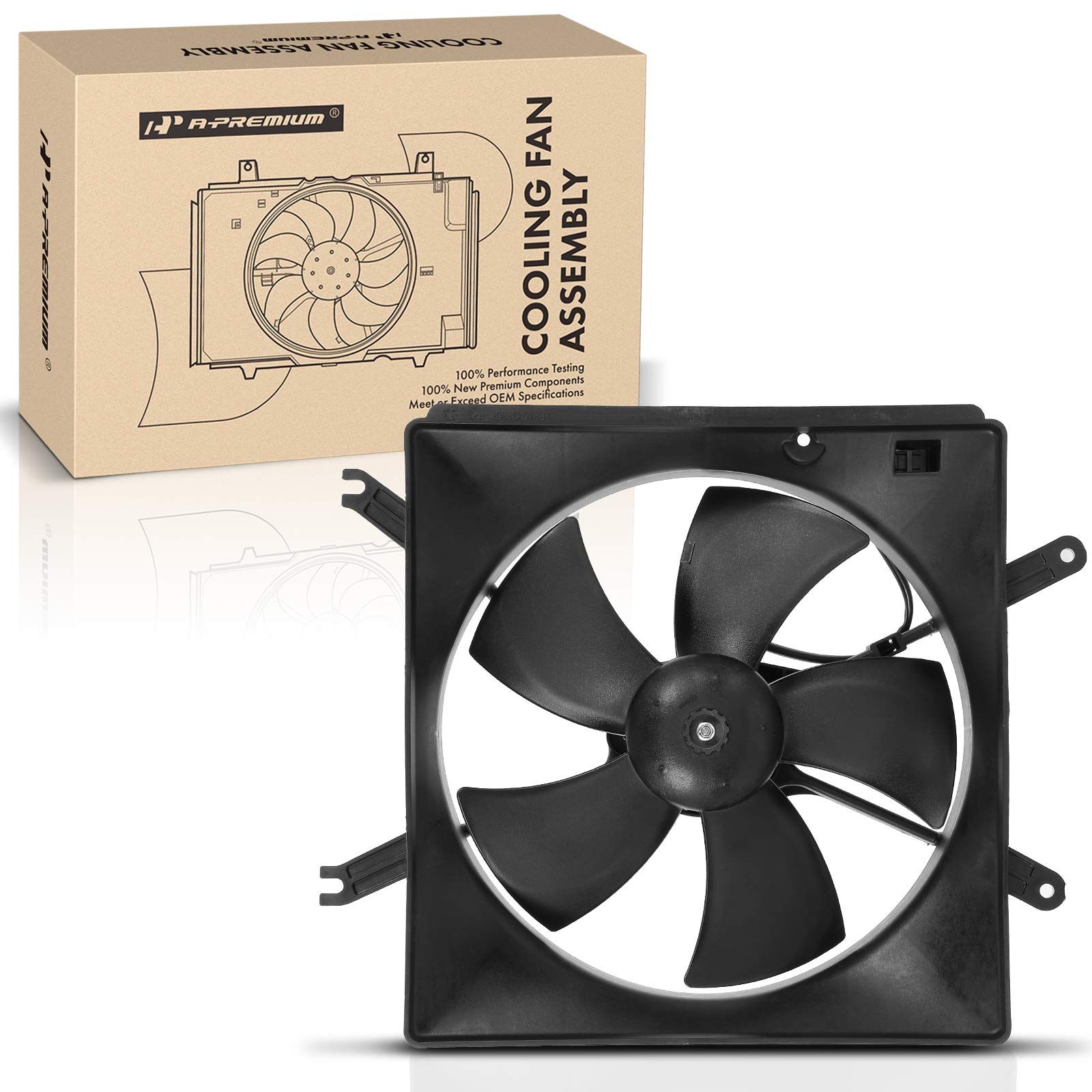 Left Engine Radiator Cooling Fan Assembly with Shroud for 1994 Acura Integra