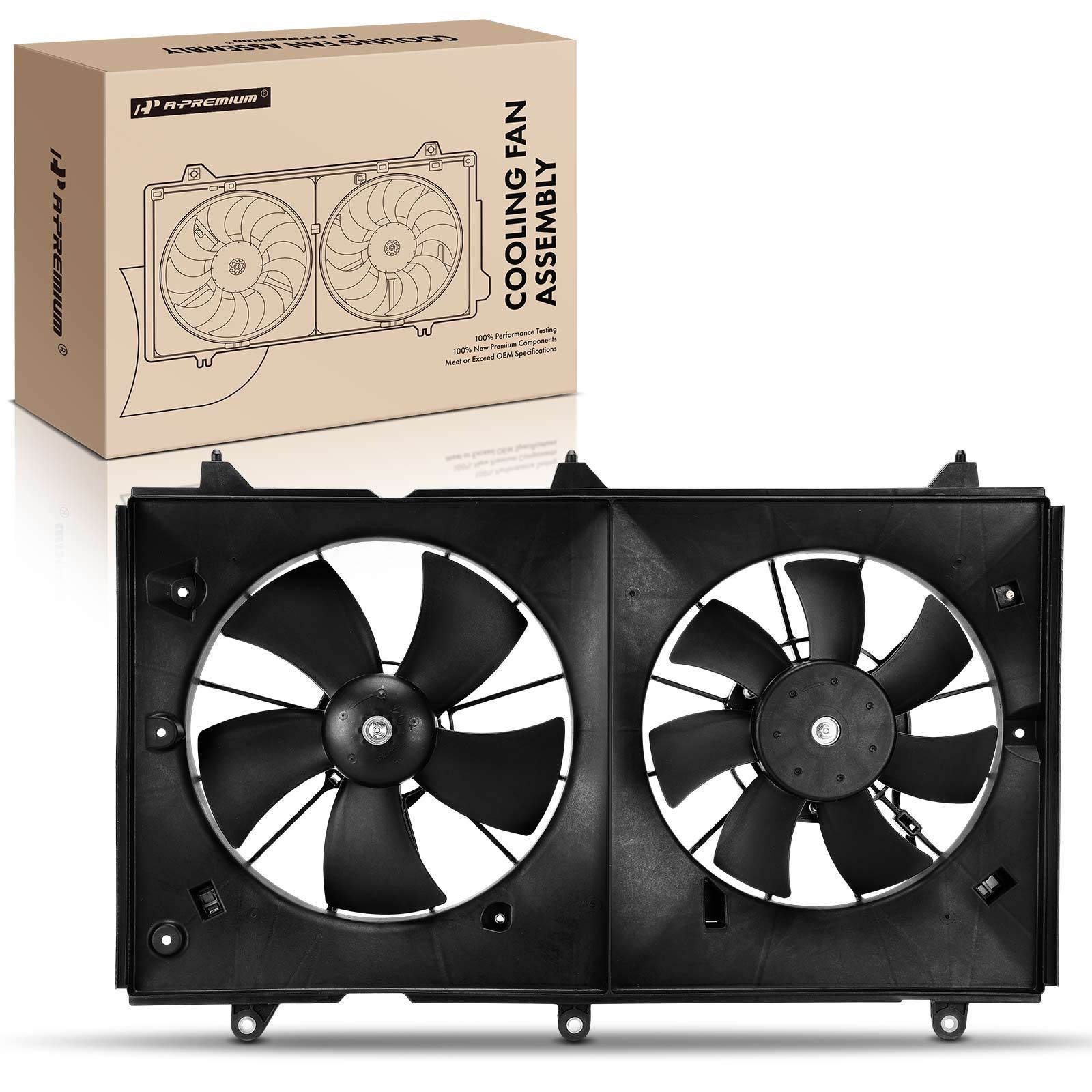 Dual Radiator Fan Assembly with Shroud for 2004 Honda Accord