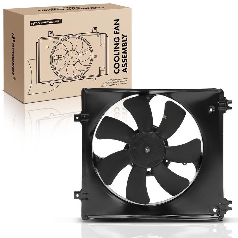 Right Radiator Cooling Fan Assembly with Shroud for Acura TL 2009-2011 V6 3.7L