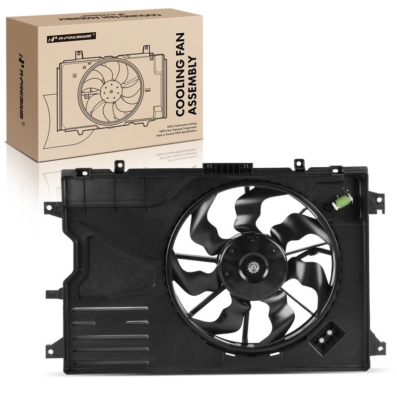 Single AC Condenser Fan Assembly with Shroud for Mitsubishi Eclipse 2007-2012 V6 3.8L