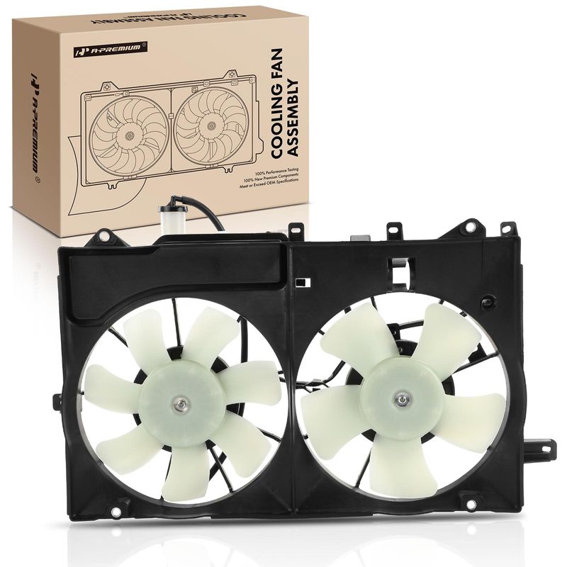 Dual Radiator Cooling Fan with Shroud Assembly for Toyota Prius 04-09 L4 1.5L