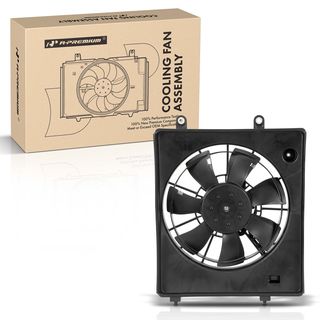 Right AC Condenser Cooling Fan Assembly with Shroud for Honda Fit 15-20 1.5L