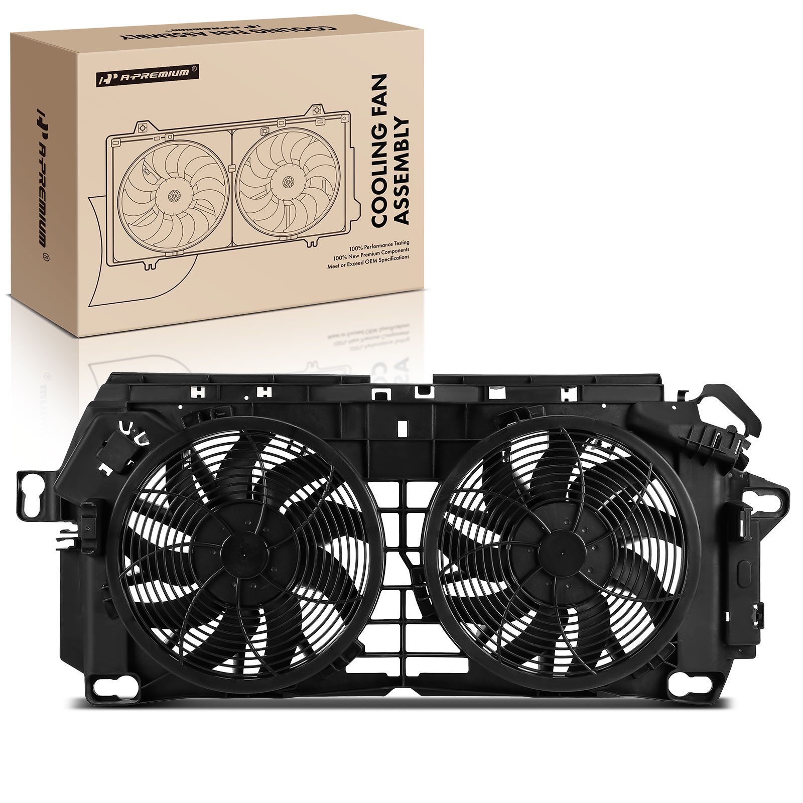 Dual Radiator Cooling Fan with Shroud Assembly for 2016 Mercedes-Benz Sprinter 3500